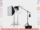 ePhoto Digital Video Continuous Softbox Lighting Kit and Boom Stand Hair Light with Carrying