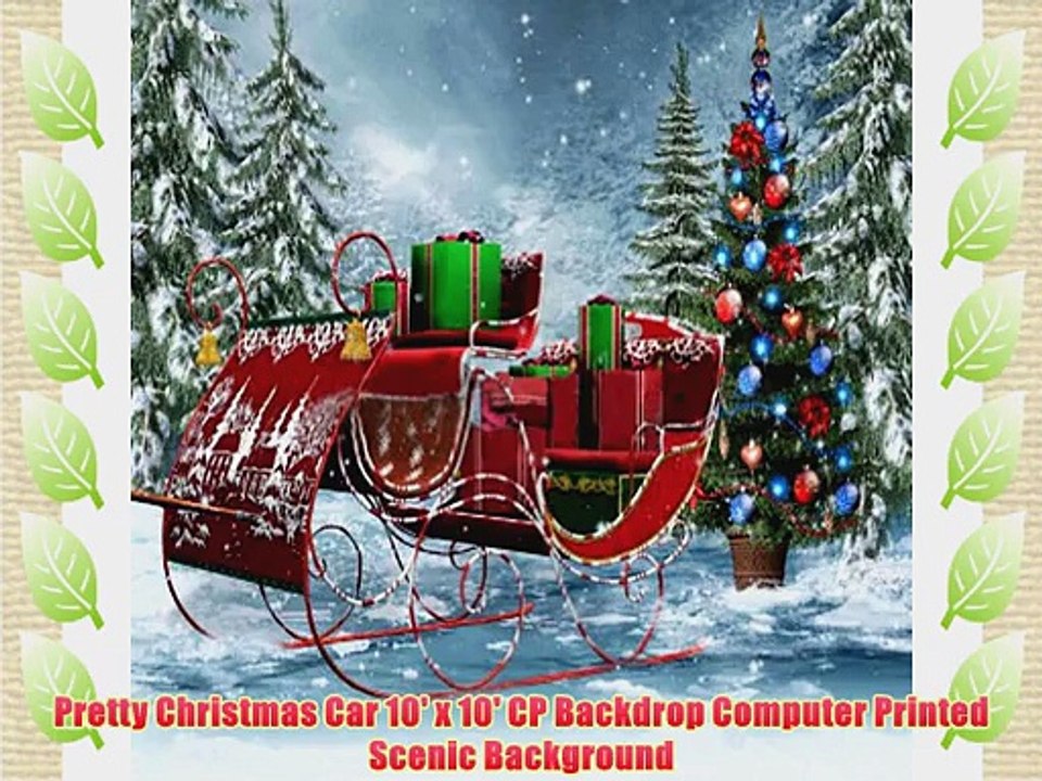 Pretty Christmas Car 10' x 10' CP Backdrop Computer Printed Scenic Background