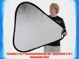 Fotodiox 2-in-1 Teardrop Reflector 48 Silver Gold 2-in-1 Collapsible Disc