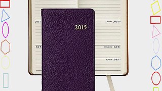 2015 Brights-Purple 5'' Pocket Datebook Diary in Fine Leather by Graphic Image - 3x5