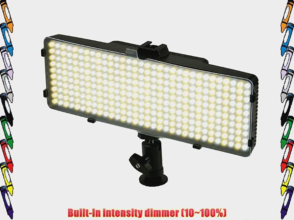 ePhoto 320 LED Bi-Color Changing Dimmable LED Professional LED Light Video DSLR Camera Light