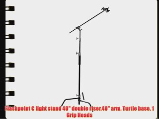 Flashpoint C light stand 40 double riser40 arm Turtle base 1 Grip Heads