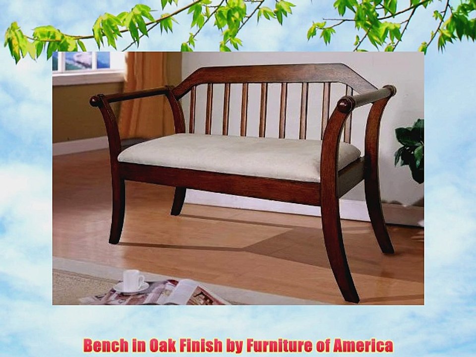 Bench in Oak Finish by Furniture of America