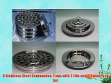 8 Stainless Steel Communion Trays with 2 lids and 6 Bread Tray Set