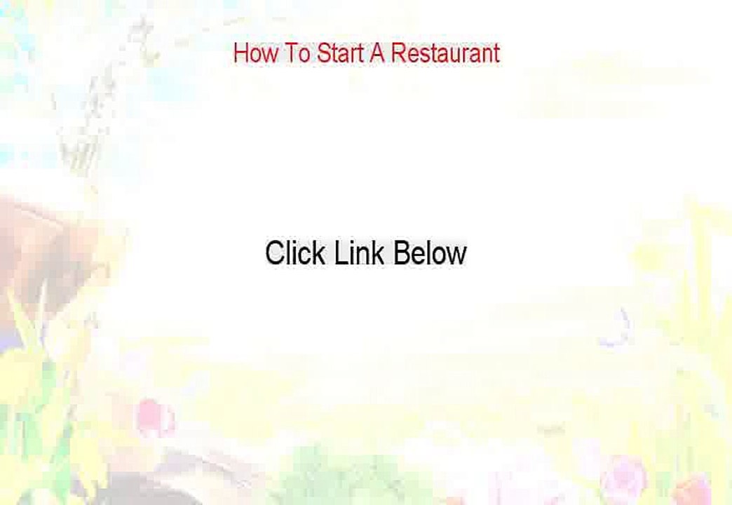 How To Start A Restaurant Free Review - See my Review