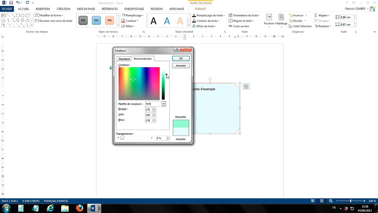 Tuto - Word 2013 - Insérer et personnaliser une zone de texte