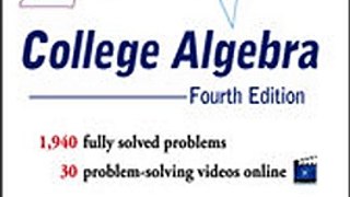 Download Schaum's Outline of College Algebra 4th Edition ebook {PDF} {EPUB}