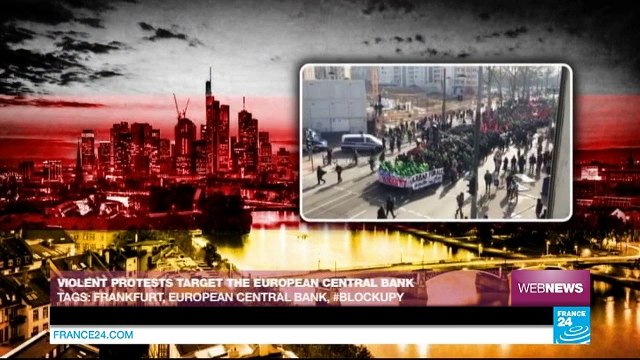 Violent protests target European Central Bank