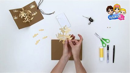 How to make a 3D bird postcard - Kids Craft