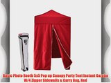 Basic Photo Booth 5x5 Pop up Canopy Party Tent Instant Gazebo W/4 Zipper Sidewalls