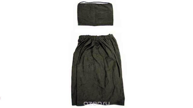 Комплект для бани и сауны Ева мужской, цвет: темно-зеленый. Б25