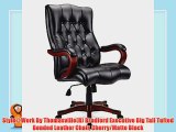 Style@Work By Thomasville(R) Bradford Executive Big Tall Tufted Bonded Leather Chair Cherry/Matte