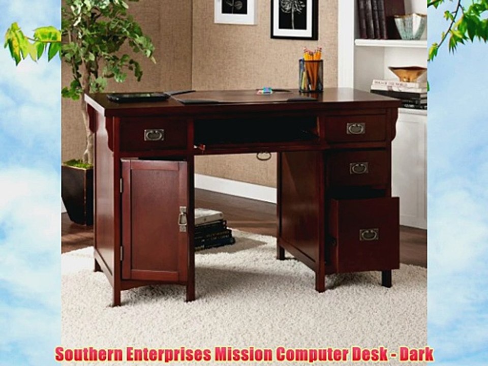 Southern Enterprises Mission Computer Desk - Dark