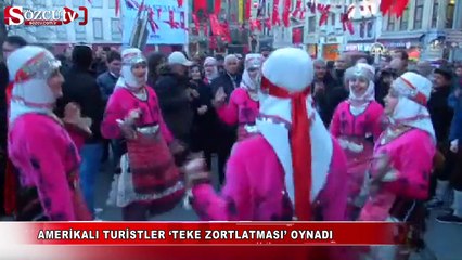 Amerikalı turistler 'Teke Zortlatması' oynadı