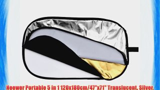 Neewer Portable 5 in 1 120x180cm/47x71 Translucent Silver Gold White and Black Collapsible