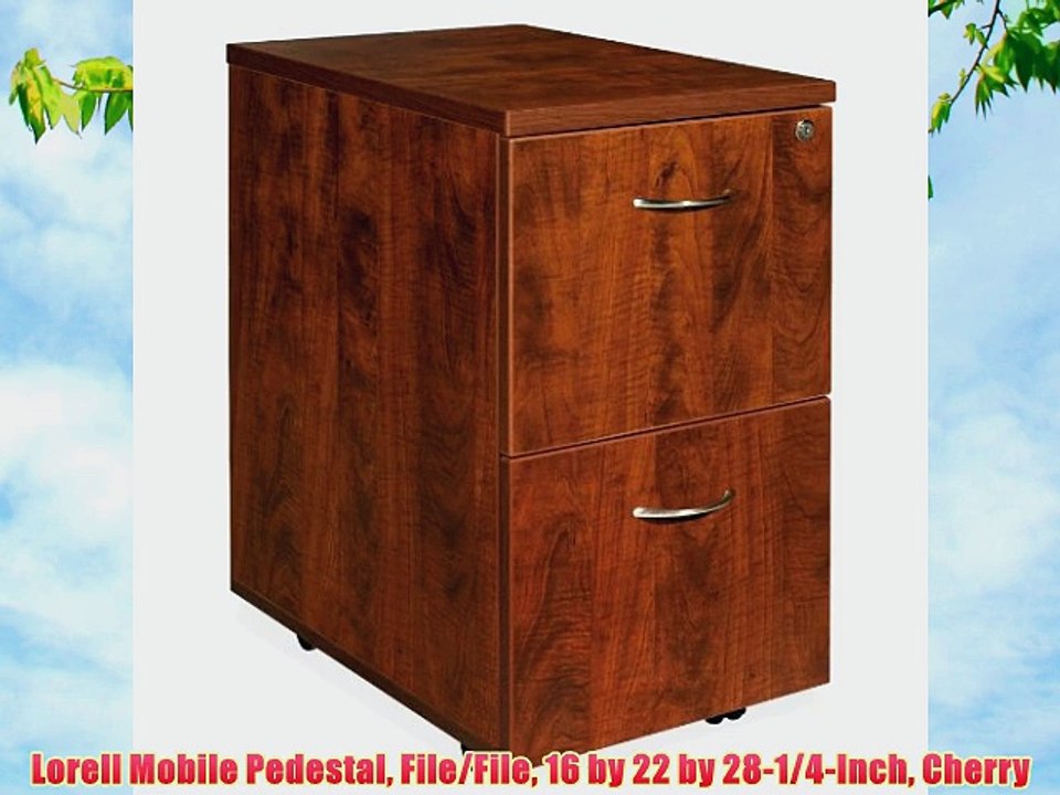 Lorell Mobile Pedestal File/File 16 by 22 by 28-1/4-Inch Cherry