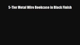 5-Tier Metal Wire Bookcase in Black Finish