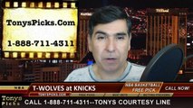 New York Knicks vs. Minnesota Timberwolves Free Pick Prediction NBA Pro Basketball Odds Preview 3-19-2015