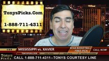 Xavier Musketeers vs. Mississippi Rebels Free Pick Prediction NCAA Tournament College Basketball Odds Preview 3-19-2015