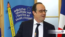 Le président F. Hollande conclut la réunion des ministres européens de l'Éducation