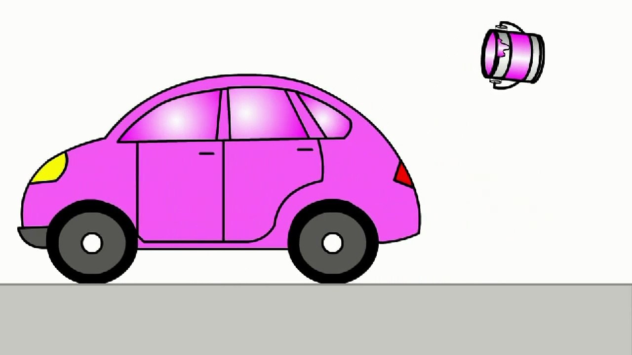 Smart Kids Learn Color Cartoons for Children 5 - Coloured Cars [聪明的孩子创建具有彩色形状] ABC 123