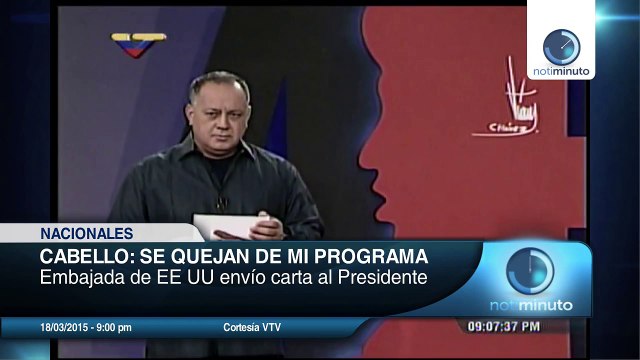 Embajada de EE.UU. envío carta a Maduro quejándose del programa de Diosdado Cabello Con el Mazo Dando