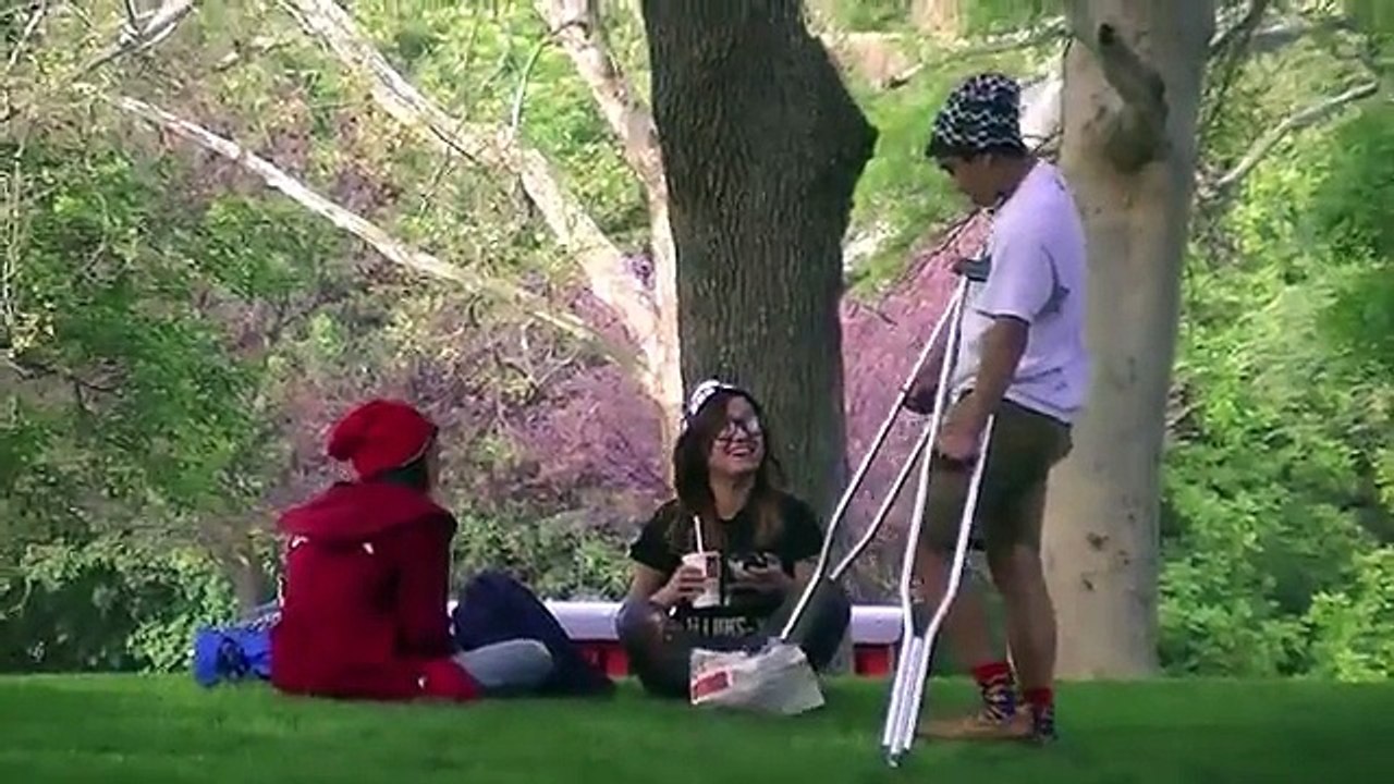 FALLING WITH CRUTCHES PRANK!
