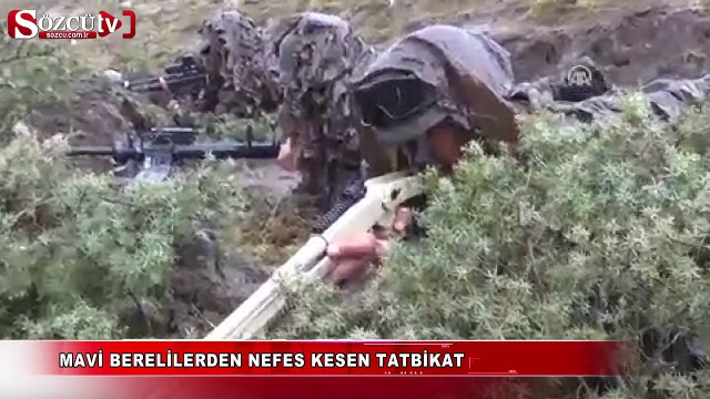 Mavi berelilerden nefes kesen tatbikat