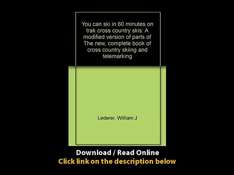 Download You can ski in minutes on trak cross country skis By William J Lederer PDF