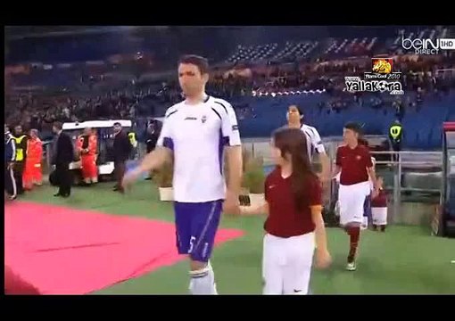 ملخص محمد صلاح قذيفة وتسديدة في القائم امام روما