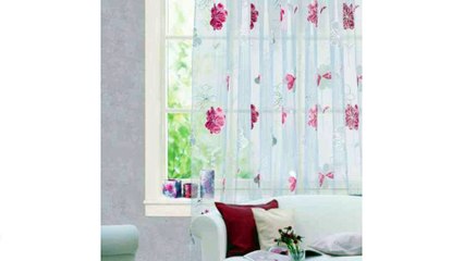 Тюль Garden, на ленте, цвет: белый, малиновый, высота 280 см. С 9133 - W260 V8