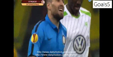Rodrigo Palacio Goal Inter 1 - 1 Wolfsburg Europa League 19-2-2015