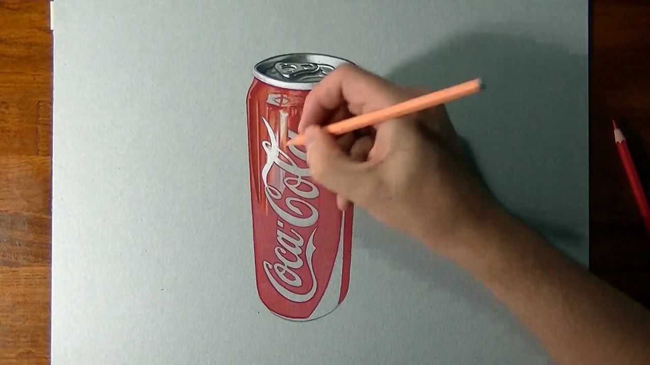 How I draw a coca cola slim can