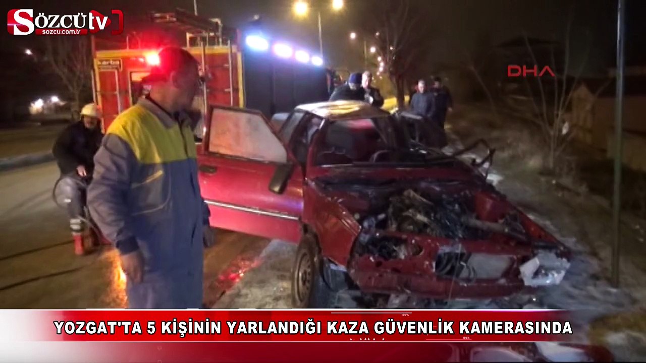5 kişinin yaralandığı trafik kazası güvenlik kamerasında