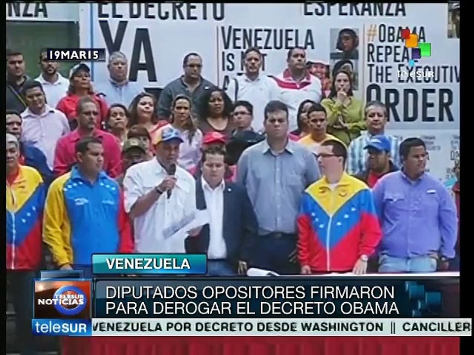 Venezuela: diputados opositores firmaron para derogar decreto de Obama