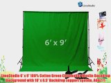 LimoStudio 6' x 9' 100% Cotton Green ChromaKey Muslin Backdrop Background with 10' x 8.5' Backdrop