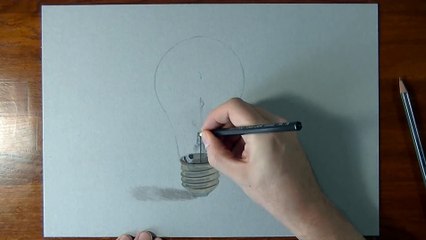 How I draw a lightbulb - realistic drawing