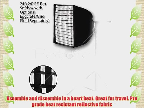 Fotodiox 10SBXBLC2424EZ Pro Studio Solutions EZ-Pro Softbox 24-Inchx24-Inch (24x24 in) with