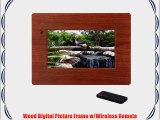 CTA Digital MI-PF7W 7-Inch Digital Picture Frame w/Wireless Remote (Wood)