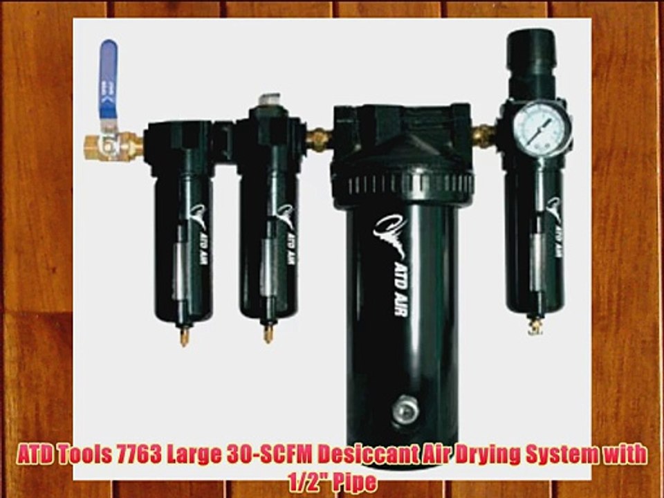ATD Tools 7763 Large 30-SCFM Desiccant Air Drying System with 1/2 Pipe