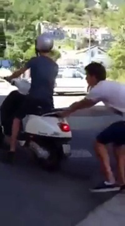 Italian Kid Falls of Scooter Fail!
