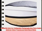 StudioPRO 32in 5 in 1 Collapsible Photography Disc Photo Studio Reflector Silver/Translucent/Gold/Black/White