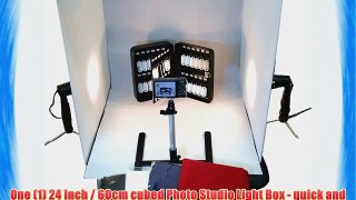 Photo Tabletop Studio Light 24 Inch / 60cm Tent Box Kit with 2 Lamps and Camera Stand