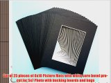 Pack of 25 sets of 8x10 BLACK Picture Mats Mattes Matting for 5x7 Photo   Backing   Bags
