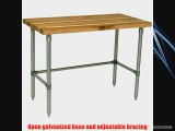 John Boos Thick Maple Top Work Table on Adjustable Galvanized Base 60 x 24 Inch