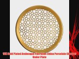 18K Gold Plated Arabesque Fine Bone China Porcelain Charger Under Plate