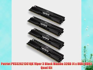Patriot PV332G213C1QK Viper 3 Black Mamba 32GB (4 x 8GB) DDR3 Quad Kit