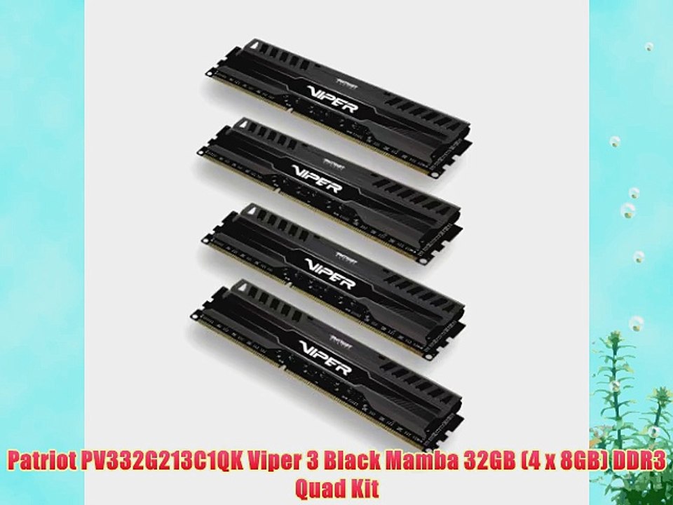 Patriot PV332G213C1QK Viper 3 Black Mamba 32GB (4 x 8GB) DDR3 Quad Kit