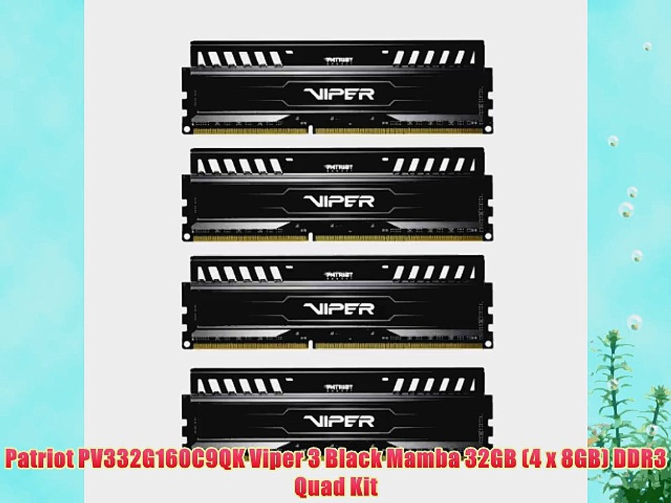 Patriot PV332G160C9QK Viper 3 Black Mamba 32GB (4 x 8GB) DDR3 Quad Kit