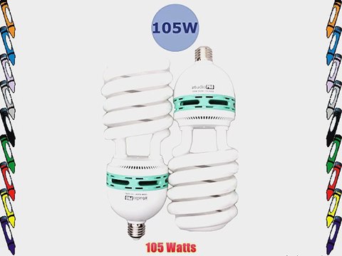 StudioPRO Professional Quality 105 Watt CFL Photo Fluorescent Spiral Daylight Light Bulbs 5500K